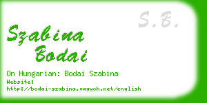 szabina bodai business card